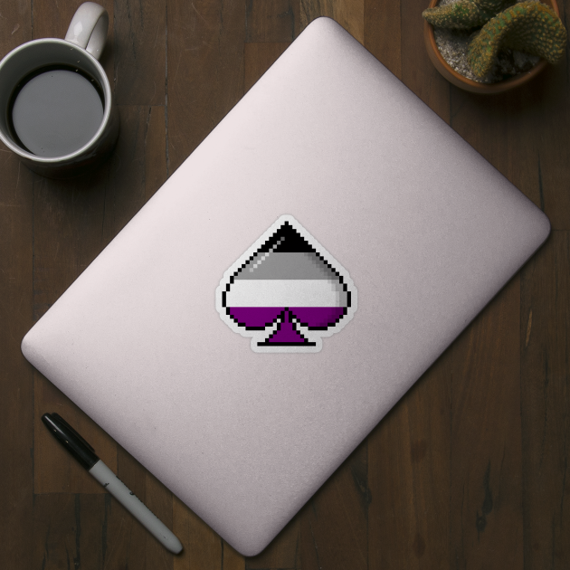 Asexual Pride Pixel Ace of Spades by wheedesign